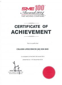 SME 100 Award Certificate