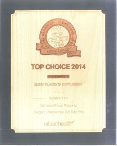 Urban Health Top Choice 2014 Celllabs Sheep Placenta