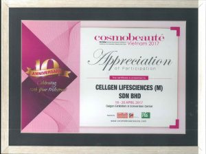Vietnam Cosmobeaute 2017 Award Certification