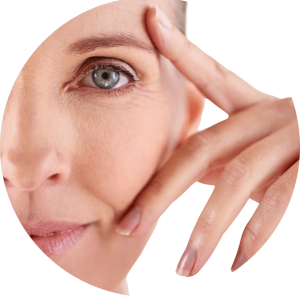 Image of lady holding her face.