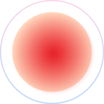 Image of red glowing light on brown circle as icon for skin inflammation.