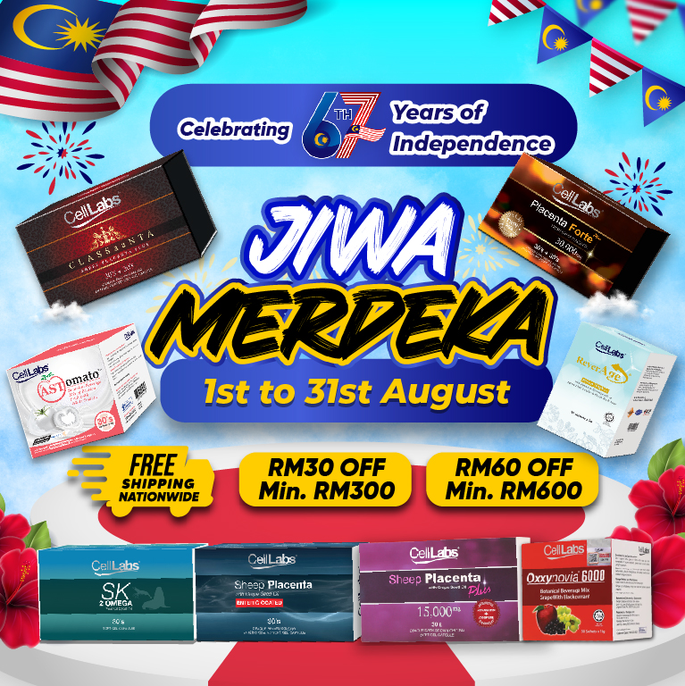 Mobile banner for CellLabs 2024 Merdeka sale promo.